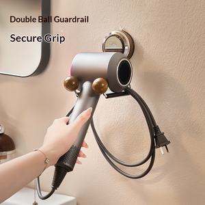 Support mural pour sèche-<span class=keywords><strong>cheveux</strong></span> <span class=keywords><strong>Dyson</strong></span>, sans perçage, avec ventouse, organisateur de rangement - Product Image 2