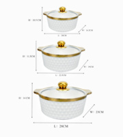 Ensemble de 3 bols à soupe en céramique moderne antiadhésifs 0,8L+1,2L+2L avec couvercle en verre, résistants au four et au lave-vaisselle, pour un usage domestique