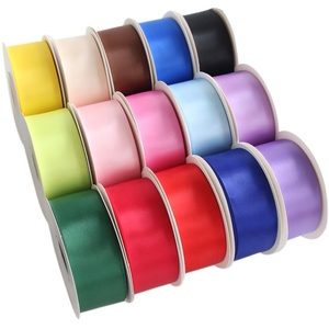 Pita Satin warna polos dua sisi, pita mewah kualitas Premium dua sisi 100% poliester 4cm 100 yard Per rol untuk acara pernikahan - Product Image 6