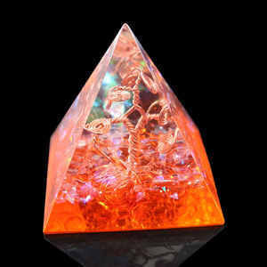 Wholesale Orgone <strong>Pyramid</strong> with 7 Chakra Mixed Stones Rainbow Colors Tree of Life Crystal <strong>Orgonite</strong> <strong>Pyramid</strong> for Healing Meditation - Product Image 4