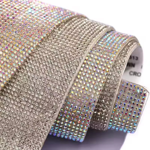 크리스탈 양면 접착 라인 석 다이아몬드 스티커 Strass 메쉬 시트의 명예 - Product Image 3