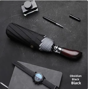 Premium Business Gifts Extra Large Double Person <b>Windproof</b> <b>Umbrella</b> Fully-Automatic Opening Reinforced 10-Rib Three-Folding - Product Image 1