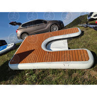 Plate-forme gonflable en forme de C, point de goutte, bateau à moteur, Jetski, Dock flottant, île d'eau en forme de U
