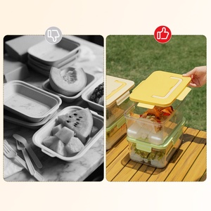 Eco-Friendly Fresh Leak-proof <b>Refrigerator</b> Storage Box Fresh Fruit Food Box Airtight Food <b>Container</b> With Handle Picnic Box - Product Image 5