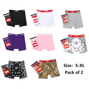 Celana Boxer Berkualitas Tinggi 2 Pcs Hanes 1 Paket Laris Manis Grosir untuk Pria Celana Boxer Katun Hip Hop Pakaian Dalam Unisex - Product Image 1