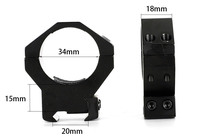 DISCOVERY OPT 25.4MM 30MM 2PCS Supports de lunette en alliage d'aluminium, anneaux de montage pour lunette