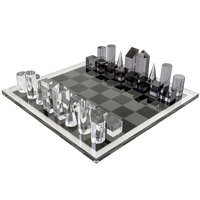 Jeu d'échecs en acrylique transparent Décoration Jeu d'échecs pour adultes Jeu d'échecs en acrylique Plateau de jeu d'échecs