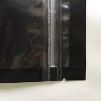 Bolsa brillante laminada de mylar embalaje electrónico con cremallera negra transparente frontal impermeable