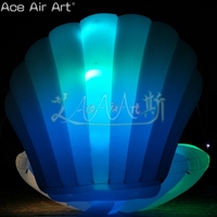 Elegante concha de OSTRA inflable con perla LED brillante para eventos de fiesta, cabina de DJ inflable y fondos de boda