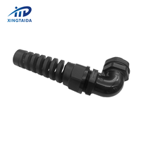 Passe-câble en nylon étanche IP68 basse tension M16 M20 M25, joint à 90 degrés avec atténuateur de tension spiralé