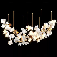 Lustre de plafond LED de luxe intérieur personnalisé Nouveau style de fleur longue à des fins décoratives