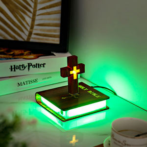 Regalo de Navidad, regalos personalizados, decoración del hogar, Cruz de levitación magnética, lámpara de mesa cruzada flotante, Color RGB - Product Image 4