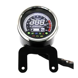 Thiết Kế Mới Phổ Retro Cafe Racer RPM Speedometer Xe Máy Kỹ Thuật Số LCD Đo Dặm Speedo Meter Tachometer Đo
