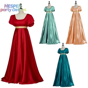 HESPER 19th Century Autumn Vintage Satin Retro Ball Gown Empire Waist Regency Dress <b>Spiderman</b> Cosplay Costume - Product Image 1