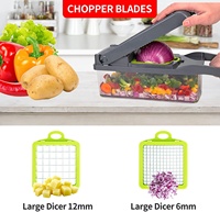 Groente Chopper 10-In-1 Mandoline Slicer Ui Chopper Slicer Dicer Ei Separator Met Container Voor Keuken
