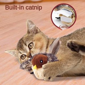 Jouet interactif durable pour chat, oiseau en peluche amusant avec son à détection tactile pour l'exercice des molaires, fournitures pour animaux de compagnie chiens et chats - Product Image 1