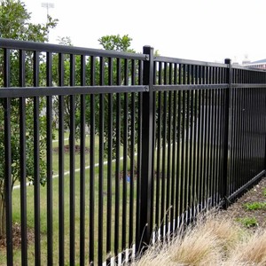 Clôture de sécurité robuste en acier tubulaire à 3 rails pour la sécurité des jardins extérieurs avec modélisation 3D - Product Image 2