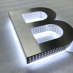 Letrero Luminoso LED de Acero Inoxidable con Perforaciones Laterales, Caracteres Acrílicos Luminosos, Letrero Electrónico de Matriz de Puntos - Product Image 2