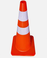Cône routier en PVC de taille/couleur personnalisée avec bande réfléchissante Manchon réfléchissant flexible de sécurité