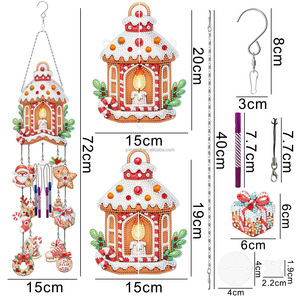 Diamant peinture carillons éoliens son guérison bricolage mosaïque suspendus fenêtre décor oiseau papillon libellule acrylique pendentif de noël - Product Image 2