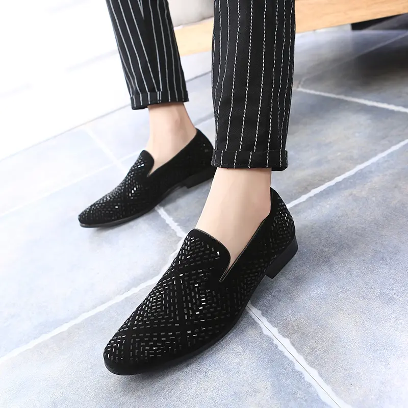 2022 Alibaba-China Online Shopping Casual Leather Loafer Black Party Dress Shoes Original For Men