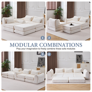 Multiple Modular Cloud <b>Sofa</b> <b>Bed</b>, Sectional Boneless Couch with Chaise for Living Room/Bedroom, Shennel <b>Sofa</b> No Assembly - Product Image 6