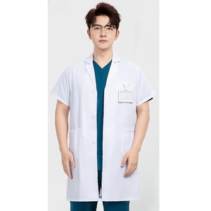 <span class=keywords><strong>Blouse</strong></span> de médecin unisexe personnalisable avec logo tissé, respirante, blanche, longue, en coton et polyester - Product Image 1