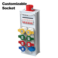 Equipo de distribución de energía de escenario SHTX, enchufe industrial de 7 vías con pantalla de voltaje trifásico, caja de alimentación colgante de distribución de energía de 380V