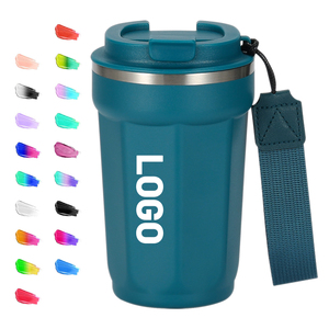 Mug isotherme en acier inoxydable personnalisé 380ML 510ML avec couvercle, gobelet de voyage multicolore décontracté au design classique - Product Image 3