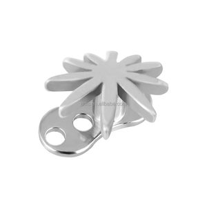 Piercing microdermique en acier inoxydable plaqué, motifs feuilles de chanvre, pour ancrages dermiques, bijoux de piercing pour mariage et fiançailles - Product Image 3