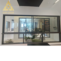 Fenêtre à battant moderne en alliage d'aluminium à rupture de pont thermique, double vitrage, avec moustiquaire magnétique en acier inoxydable pour villa et hôtel
