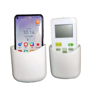 Wall Mounted Phone <b>Holder</b> With <b>Remote</b> <b>Control</b> Storage Box For Air Conditioner And Mobile Device Organization - Product Image 1