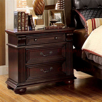 Ensemble de Meubles de Chambre de Ferme Luxe Ancien Lit Queen/King en Bois avec Revêtement en Cuir Véritable