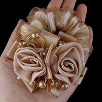 Chouchous européens et américains en fil pour cheveux perles de fleurs accessoires pour cheveux chouchous
