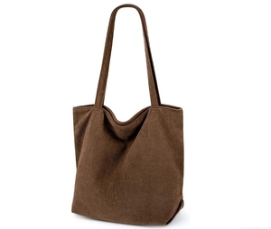 <b>Medium</b> Size Custom Logo Eco-Friendly Corduroy Woven <b>Tote</b> <b>Bag</b> Recyclable Canvas Carry <b>Bag</b> Letter Pattern for Ladies Shopping <b>Bags</b> - Product Image 3
