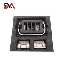 Ensemble de charnières à pince pivotante pour porte de douche en verre à 90 degrés, en laiton massif biseauté, finition nickel brossé CRL SVA-9006
