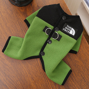 The <b>Dog</b> Face Pet <b>Dog</b> Coat Fleece Back <b>Buttoned</b> Sports Style Autumn Winter Wear For Small <b>Dogs</b> - Product Image 5