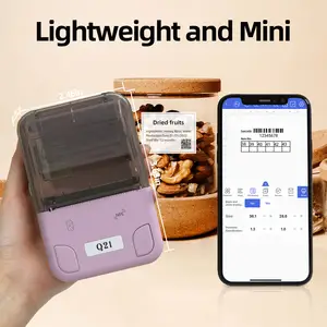 Q21 PUTY küçük boyutlu Mini taşınabilir termal etiket yazıcı 52mm etiket etiket makinesi Ios Android için