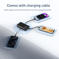 Vina nueva alta capacidad de carga rápida 22,5 W Mini banco de energía de carga inalámbrica magnética 20000mAh gran potencia con cable para iPhone
