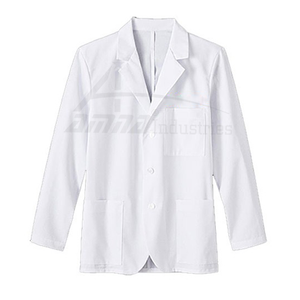 Manteau de laboratoire en coton Polyester pour homme, couleur blanche, longueur classique, Offre Spéciale - Product Image 1