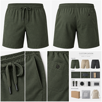 Shorts hybrides écologiques en gros pour hommes – Mélange chanvre-coton extensible, sans coutures, avec cordon de serrage latéral – Idéal pour la plage, la natation, les voyages et la marche – OEM XL