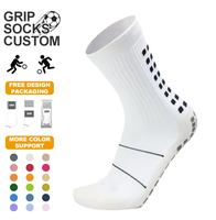 Chaussettes de sport antidérapantes en tricot blanc avec logo personnalisé Glacier pour matchs de football
