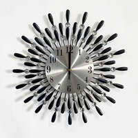 Horloge murale silencieuse en acrylique créative, horloge à quartz, décoration murale de luxe pour salon, horloge murale 3D en métal