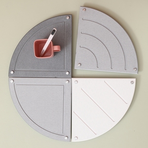 Esquina de baño Soporte de almacenamiento absorbente de agua Almohadilla en forma de abanico Secado rápido Estera de diatomita Bandeja de almacenamiento de encimera - Product Image 6