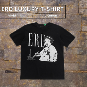 2025 известных брендов, Мужская Роскошная хлопковая футболка высокого качества с принтом логотипа, дизайнерская одежда, модные футболки с тяжелым весом - Product Image 2