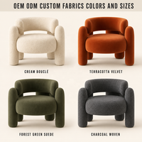 Fauteuil en velours crème léger, ensemble table basse pour balcon, réception/consultation, salon de beauté, salle d'attente