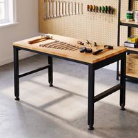 Table de travail sur mesure pour usage domestique, plan de travail en bois massif pour garage, jardin, maison, remise et bureaux