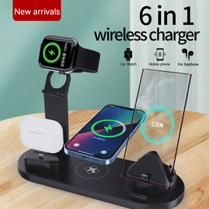 ที่ชาร์จไร้สายสำหรับ <span class=keywords><strong>iPhone</strong></span> 14 13 <span class=keywords><strong>Pro</strong></span> Max iWatch 7/<span class=keywords><strong>6</strong></span>/se/ <span class=keywords><strong>6</strong></span>/5/4/3 <span class=keywords><strong>airpods</strong></span> <span class=keywords><strong>Pro</strong></span> <span class=keywords><strong>6</strong></span> in 1แท่นชาร์จแบบเร็ว3 in 1 - Product Image 2