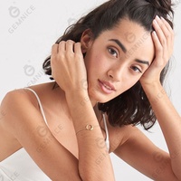 Bijoux Gemnel, bracelet chaîne en argent sterling 925 plaqué or, charme luxueux, courbe en forme de croissant