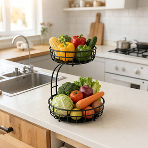 Cestello in metallo impilabile <span class=keywords><strong>di</strong></span> alta qualità con rivestimento a polvere per <span class=keywords><strong>frutta</strong></span>, verdura e articoli da toeletta. - Product Image 1